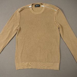 The Kooples Tan Crewneck Sweater with Shoulder Zippers